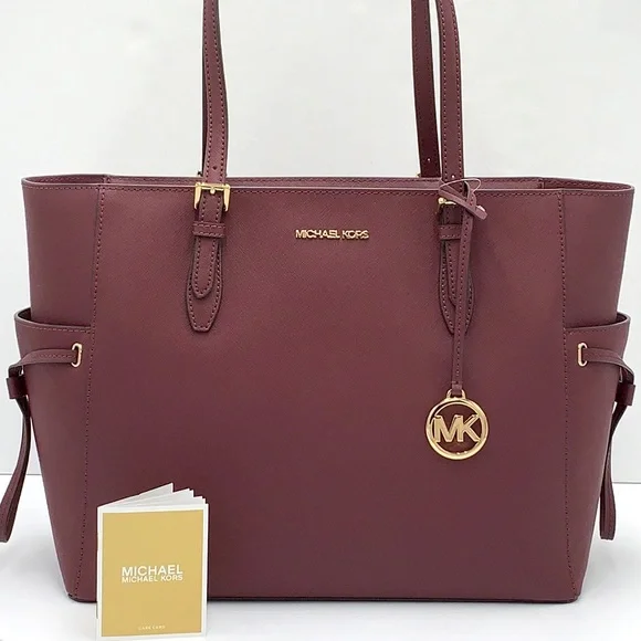 MICHAEL KORS GILLY LARGE DRAWSTRING TOTE OXBLOOD COLOR - Picture 6 of 16